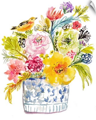 Floral With Bird I