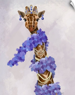 Giraffe with Purple Boa