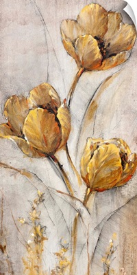 Golden Poppies on Taupe I