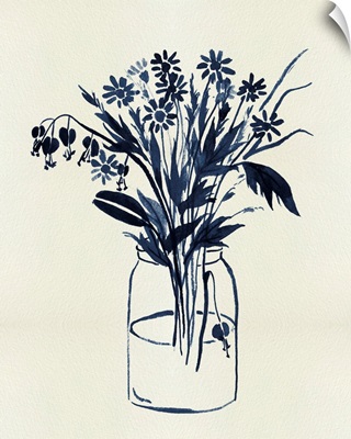 Indigo Floral Vase II