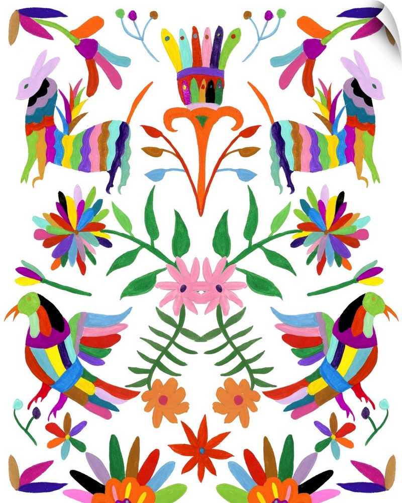 Inspired by the traditional pattern and designs of the Otomi people, this contemporary artwork reflects the energy and spi...