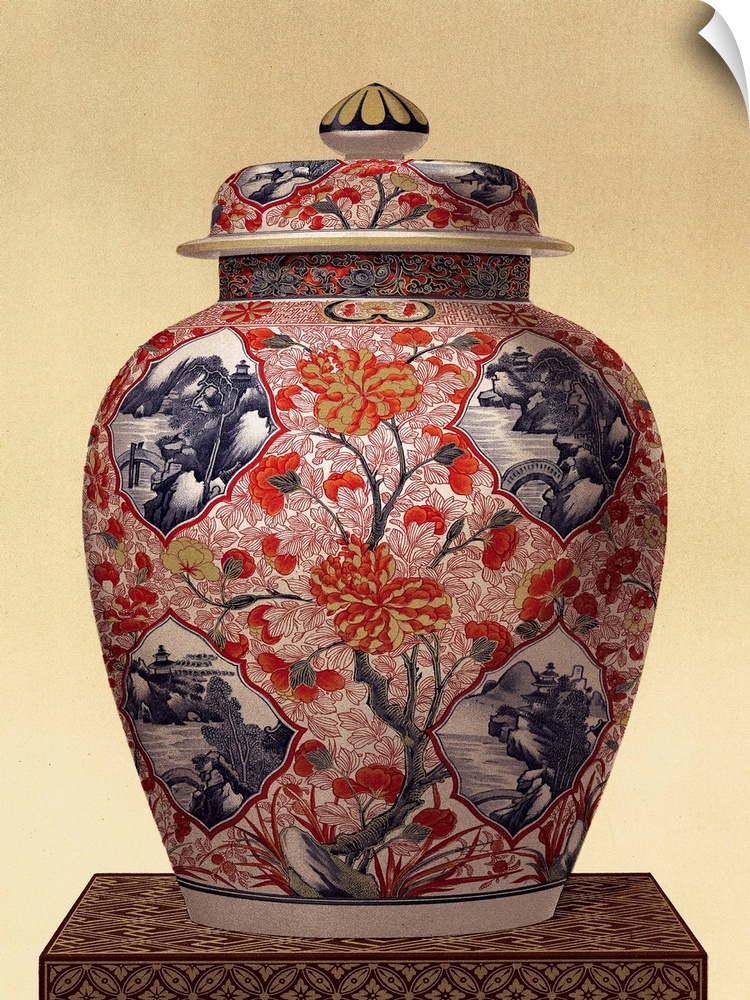 Oriental Blue Vase III