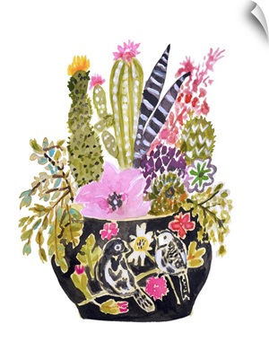 Painted Vase Of Flowers III