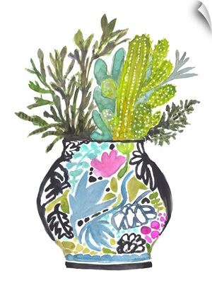 Painted Vase Of Flowers IV