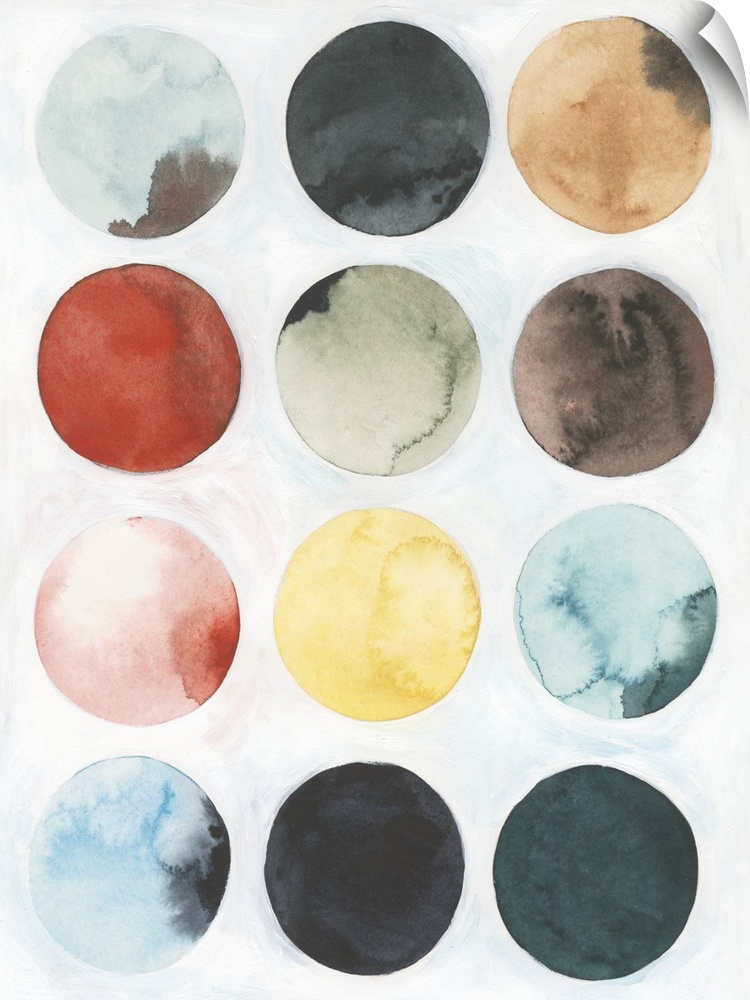 Inspired by the cosmos, these liquid paint circular designs resemble close-up images of taken by satellites.