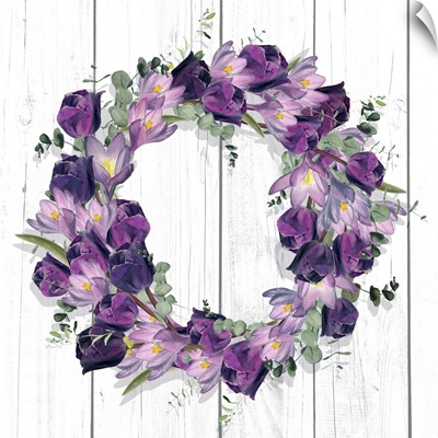 Purple Tulip Wreath I