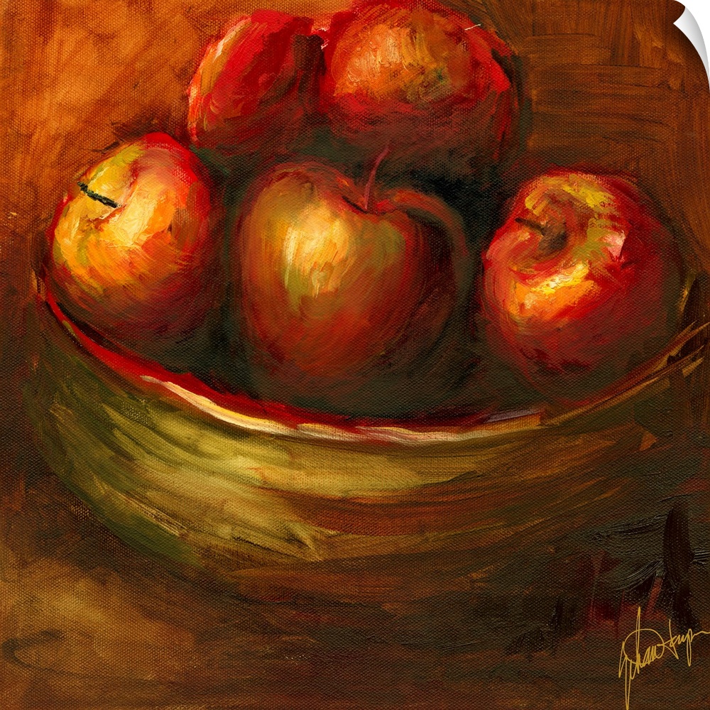 Docor perfect for the home of a batch of apples painted in a large bowl.