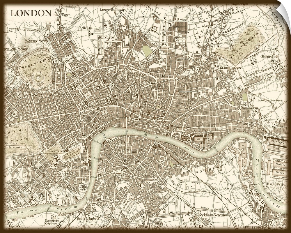 Sepia Map of London