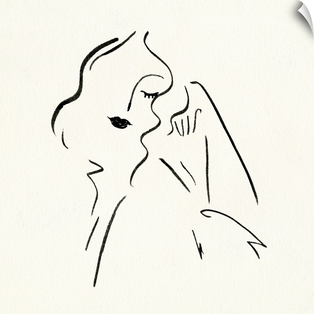 Contemporary outline of an abstracted female figure.