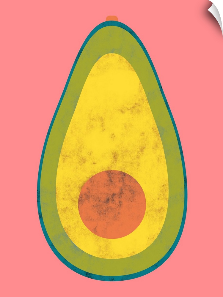 Fun and contemporary painting of an avocado.