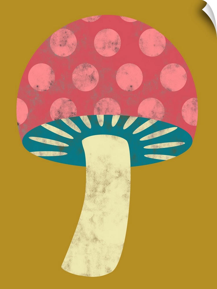 Fun and contemporary painting of a mushroom.