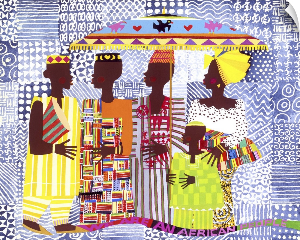 Contemporary vibrant and colorful African artwork.