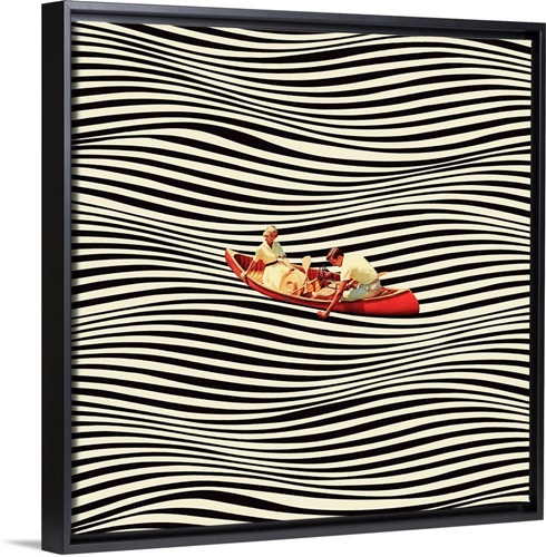 The Real Boat Trip Stretched Canvas, Black Floating Frame