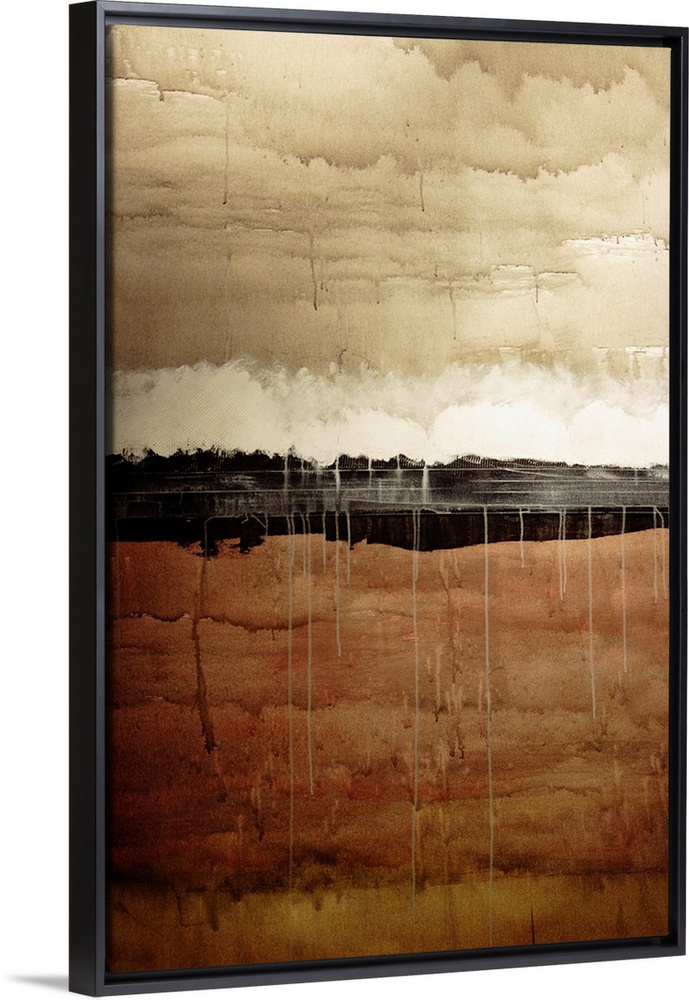 Dawn, Abstract Painting In Brown And White (Acrylic Painting).