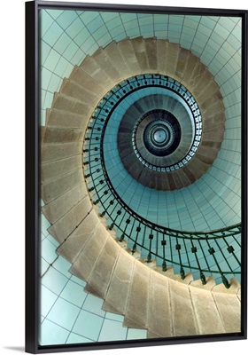 Looking Up The Spiral Staircase Of The Lighthouse, Ile Vierge, France