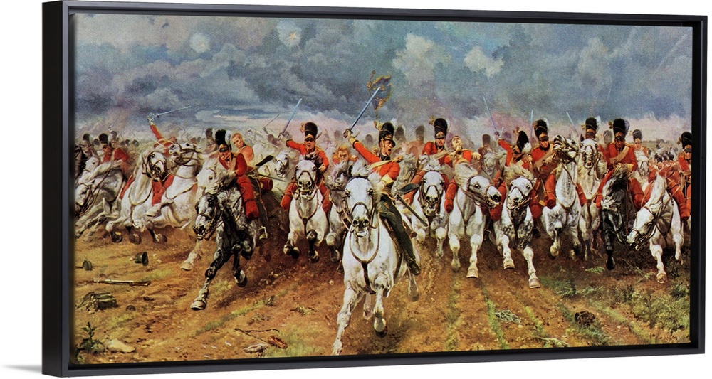 Scotland Forever. The Royal Scots Greys Charge At Waterloo. Painting By Lady Elizabeth Butler. From The World's Greatest P...
