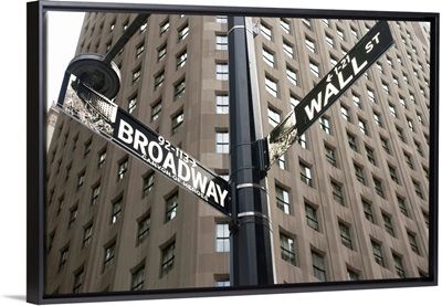 Signs For Broadway And Wall Street