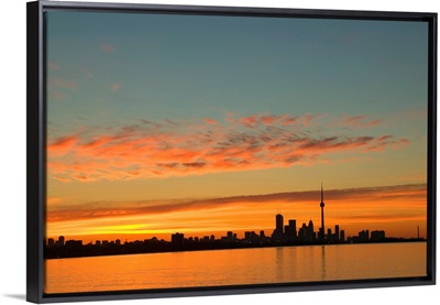 Skyline Of Toronto Against A Beautiful Sunset
