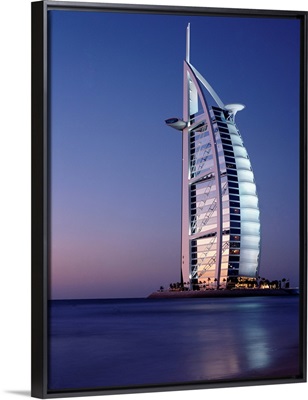 The Burj Al-Arab Or Arabian Tower At Dusk