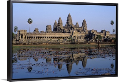 Towers Of Angkor Wat And Lake