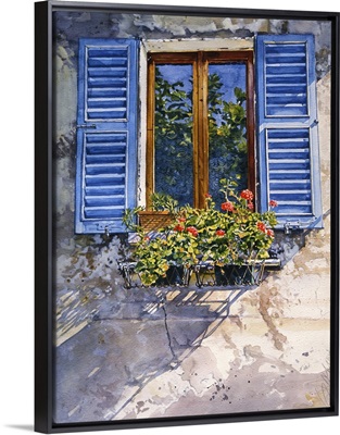 Window with Blue Shutters
