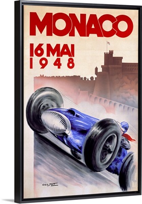 Grand Prix, Monaco, 1948, Vintage Poster, by Geo Hamm