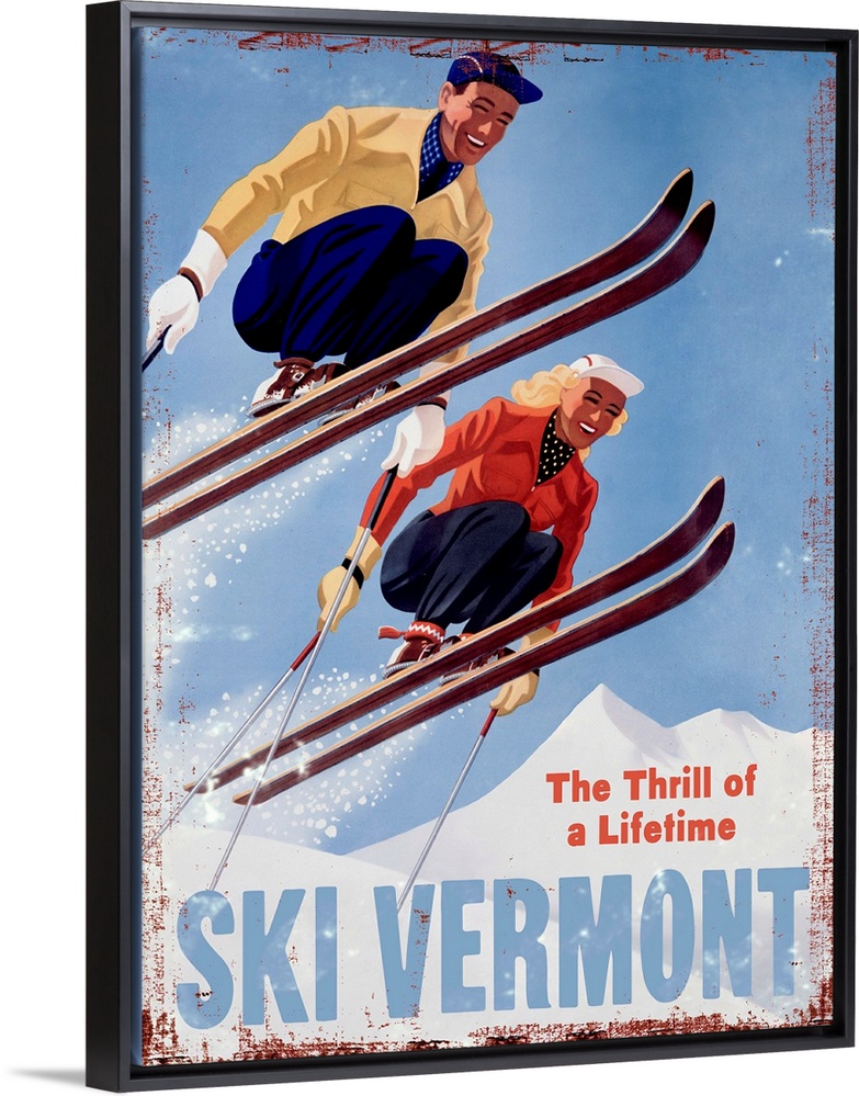 Ski Vermont Vintage Advertising Poster