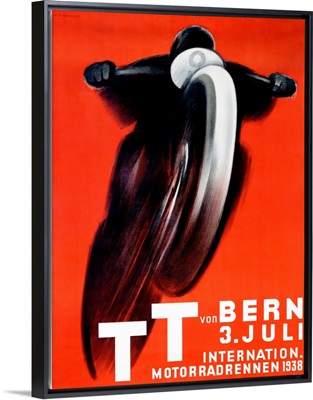T.T. von Bern, 1938, Motorcycle, Vintage Poster, by Ernst Ruprecht