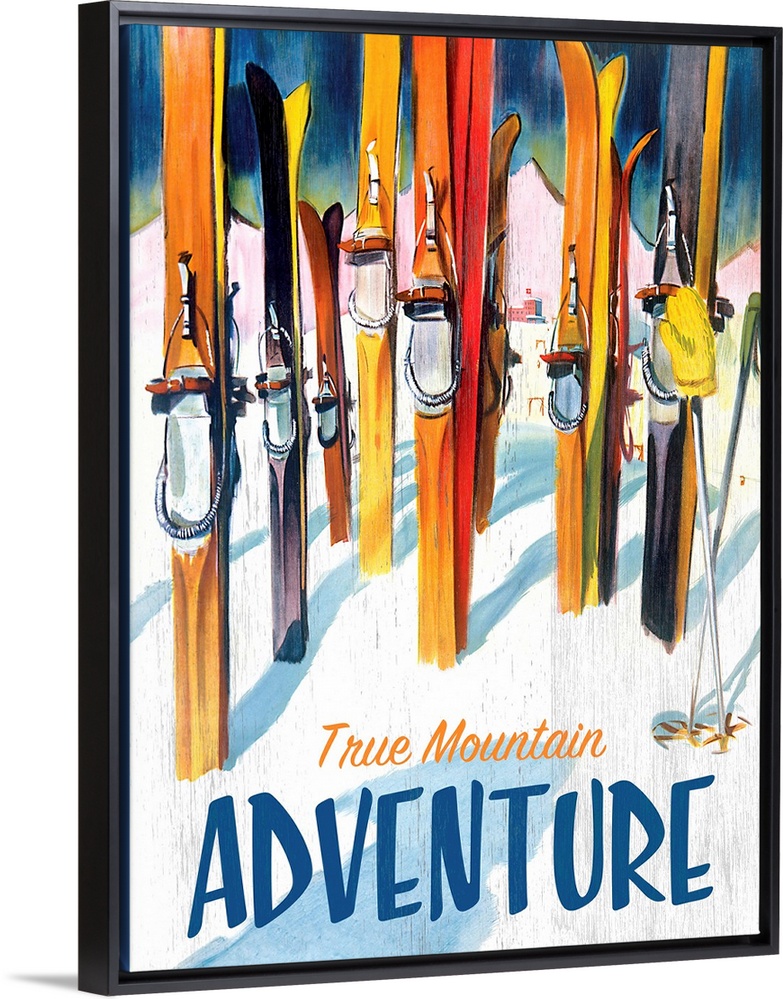 True Mountain Adventure Vintage Advertising Poster