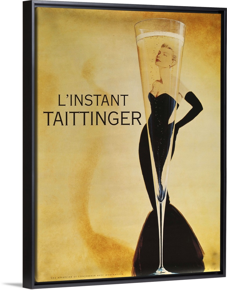 Vintage poster advertisement for L'instant Taittinger.