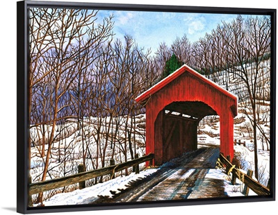 Old Red Bridge In Vermont