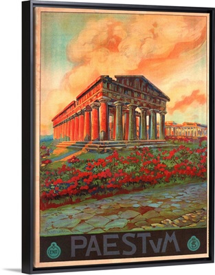 Paestum, Italy - Vintage Travel Advertisement
