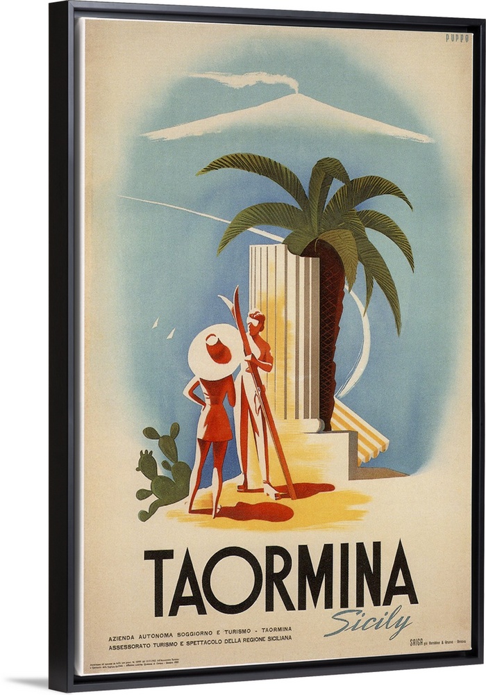 Taormina, Sicily - Vintage Travel Advertisement