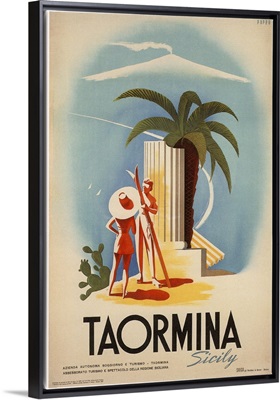 Taormina, Sicily - Vintage Travel Advertisement