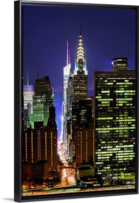 Chrysler Building And UN At Night