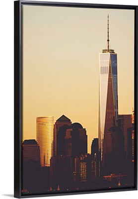 Freedom Tower Closeup At Sunset