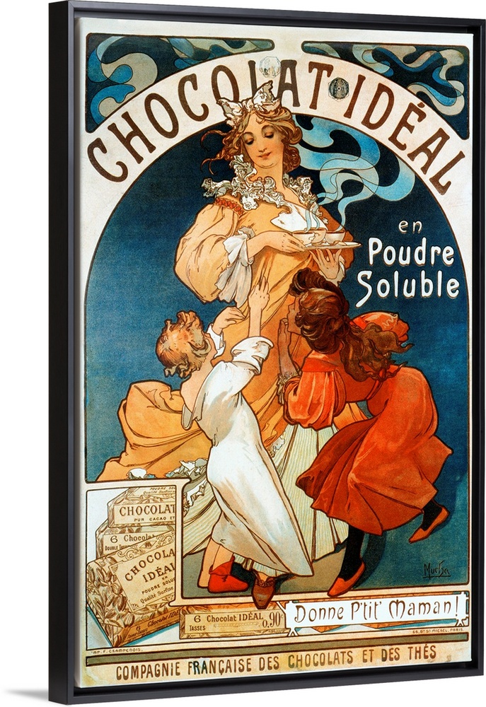 Advertising poster by Alphonse Mucha (1860-1939) for chocolate "Chocolate Ideal" 1897.