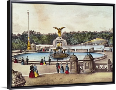 Bethesda Fountain, Central Park, New York, published by Nathaniel Currier (1813-88)