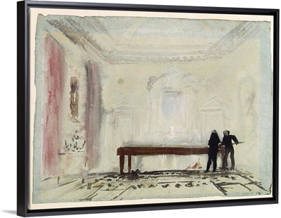 Billiard players at Petworth House, 1830