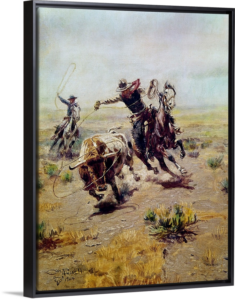 Cowboy Roping a Steer