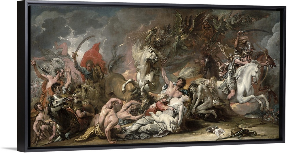DTR140421 Death on the Pale Horse, 1796 (oil on canvas) by West, Benjamin (1738-1820); 59.5x128.5 cm; Detroit Institute of...