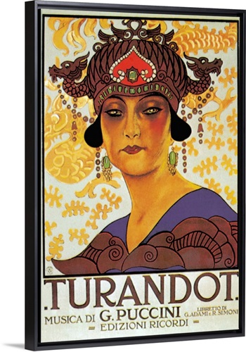 Puccini Turandot Stretched Canvas Black Frame Art