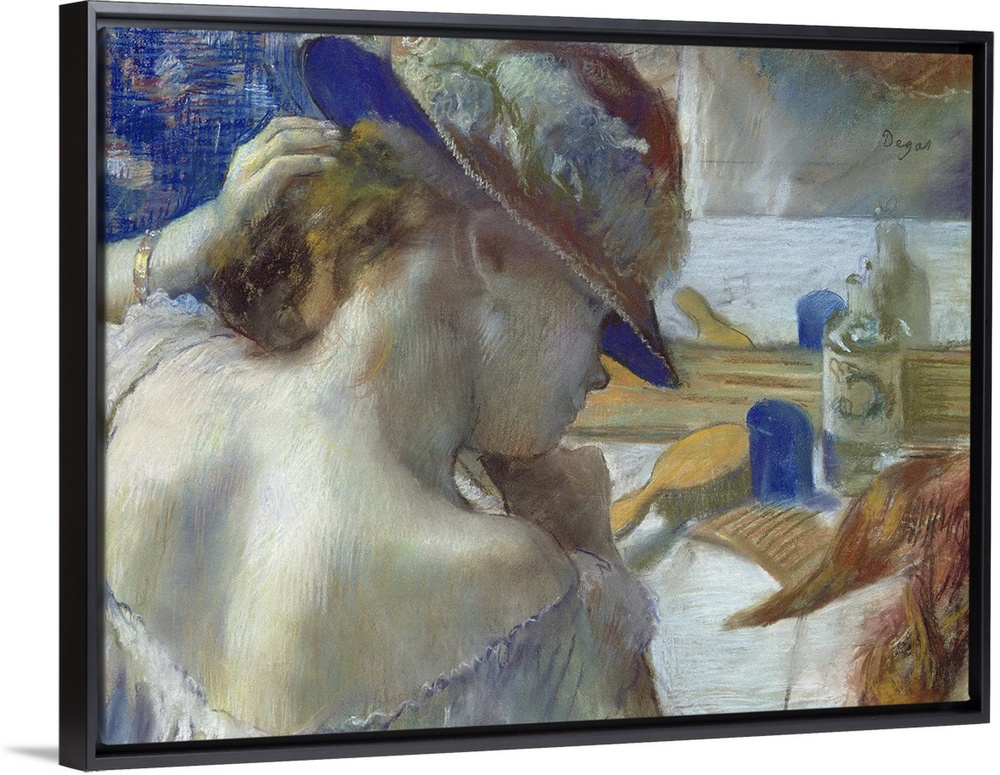 XKH141381 In Front of the Mirror, 1889 (pastel on paper) (see 141380 for unframed version)  by Degas, Edgar (1834-1917); 4...