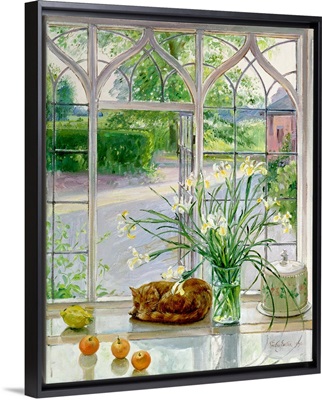 Irises and Sleeping Cat, 1990