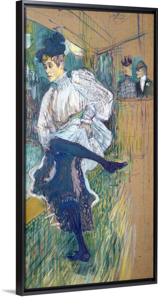 XIR5494 Jane Avril (1868-1943) Dancing, c.1892 (oil on card)  by Toulouse-Lautrec, Henri de (1864-1901); 85.5x45 cm; Musee...