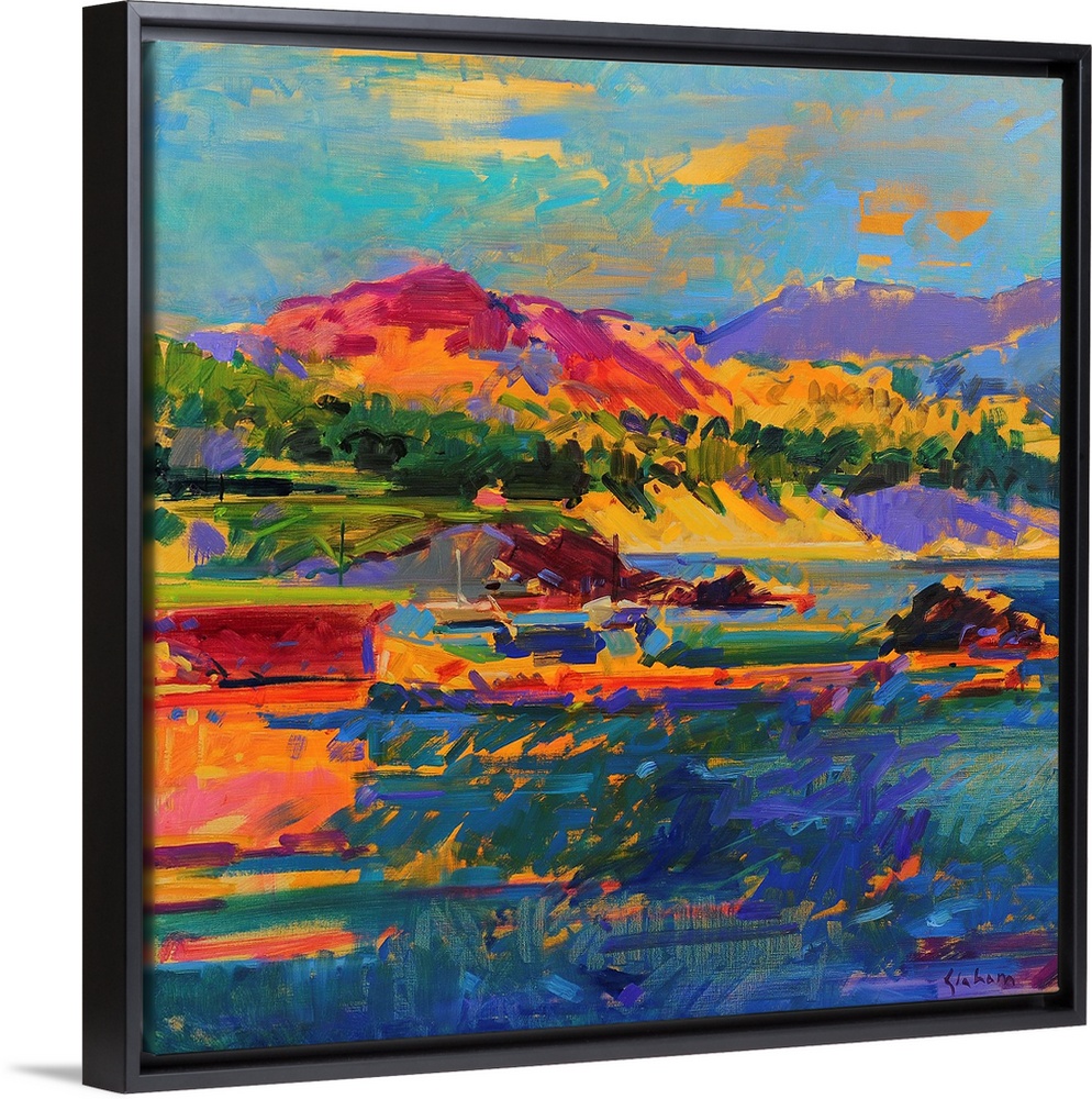 Pebble Beach towards Carmel (originally oil on canvas) by Graham, Peter