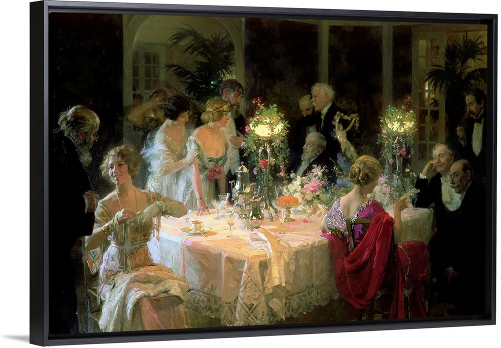 XCG26197 The End of Dinner, 1913 (oil on canvas)  by Grun, Jules Alexandre (1868-1934); 215x320 cm; Musee des Beaux-Arts, ...