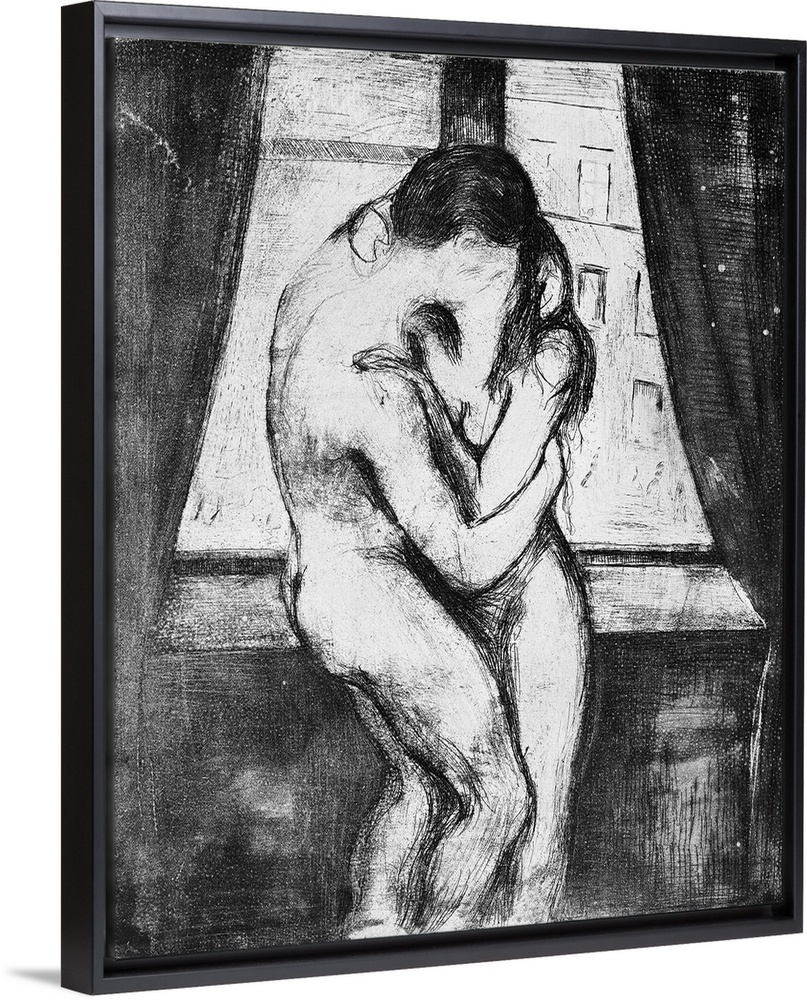 The Kiss, 1895, by Edvard Munch (1863-1944), originally etching, drypoint, aquatint, Norway, 20th century