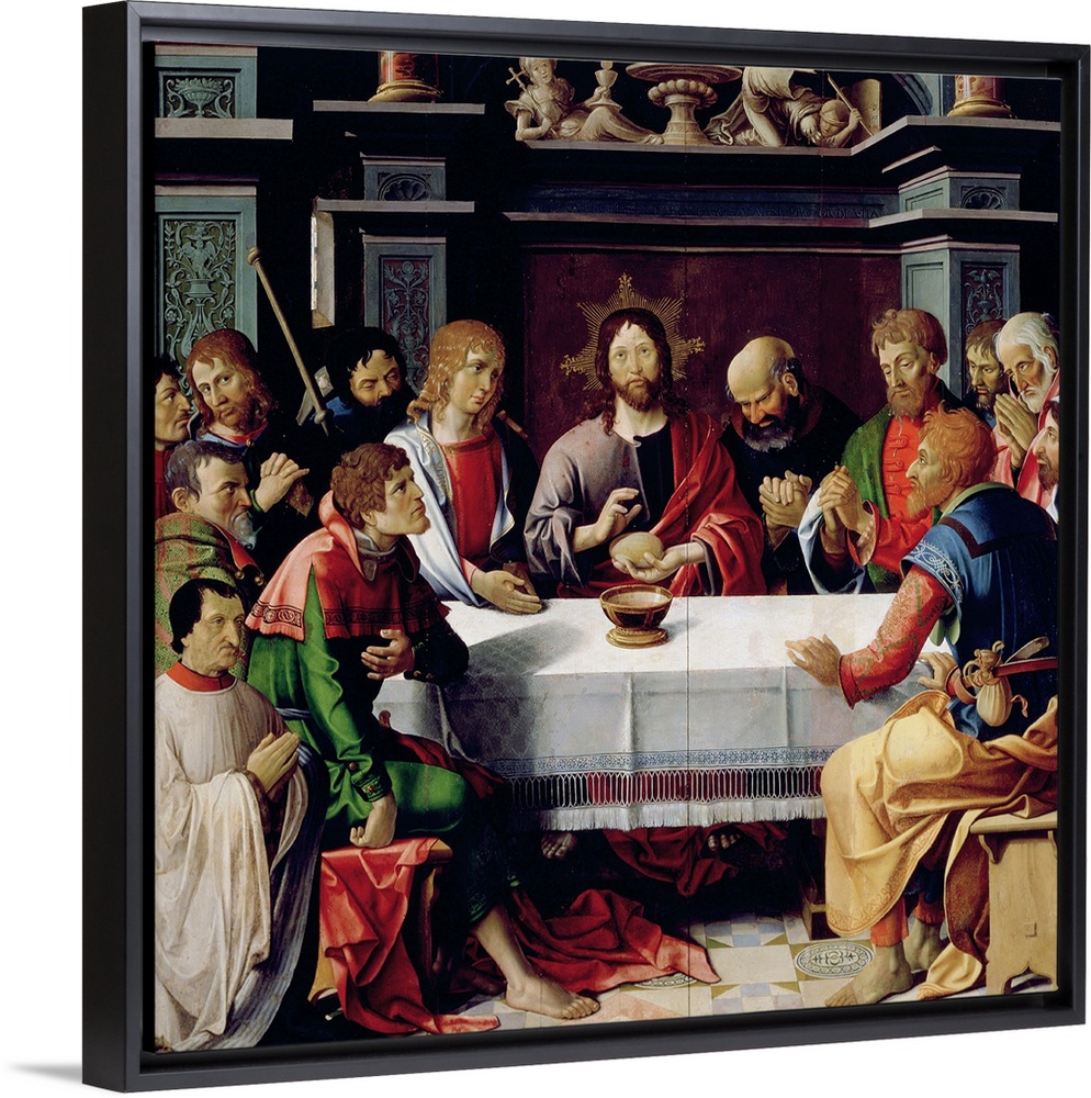 XJL180971 The Last Supper, central panel from the Eucharist Triptych, 1515 (oil on panel) by French School, (16th century)...