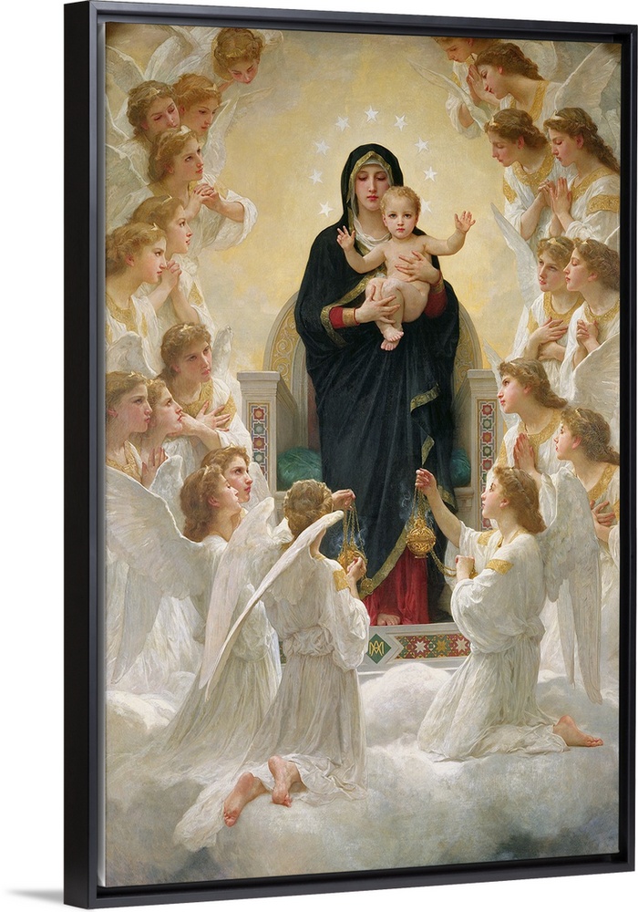 XIR39429 The Virgin with Angels, 1900 (oil on canvas)  by Bouguereau, William-Adolphe (1825-1905); 285x185 cm; Musee de la...